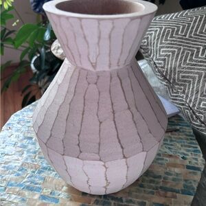 Pink Wooden Vase
